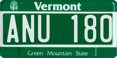VT license plate ANU180
