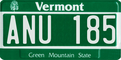 VT license plate ANU185