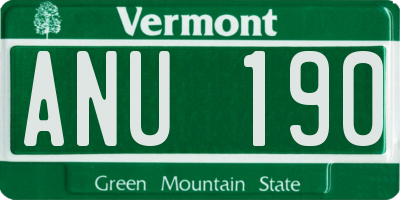 VT license plate ANU190
