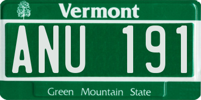 VT license plate ANU191