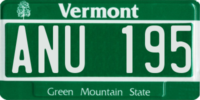 VT license plate ANU195