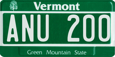 VT license plate ANU200