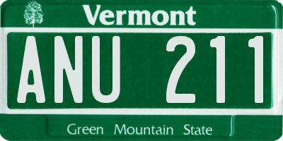 VT license plate ANU211