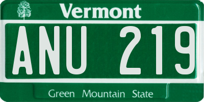VT license plate ANU219