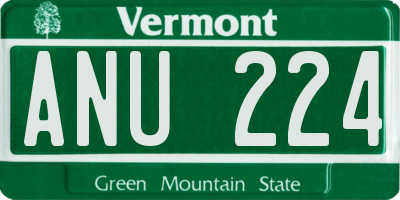 VT license plate ANU224