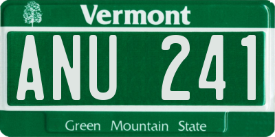 VT license plate ANU241