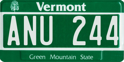 VT license plate ANU244