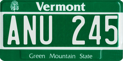 VT license plate ANU245