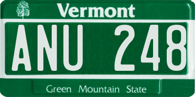 VT license plate ANU248
