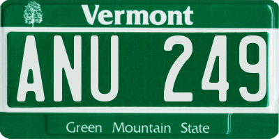 VT license plate ANU249