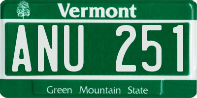 VT license plate ANU251