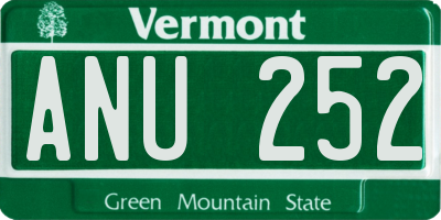 VT license plate ANU252