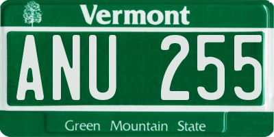 VT license plate ANU255
