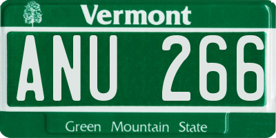 VT license plate ANU266