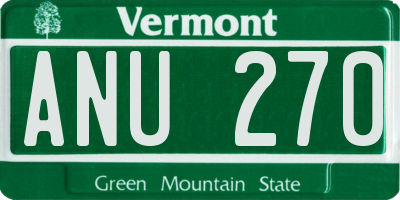 VT license plate ANU270