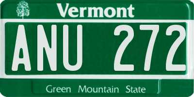 VT license plate ANU272