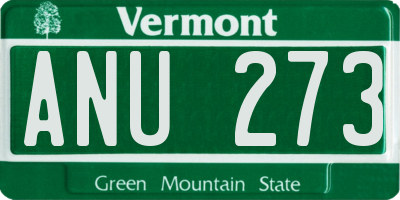 VT license plate ANU273