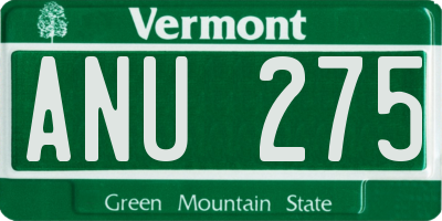 VT license plate ANU275