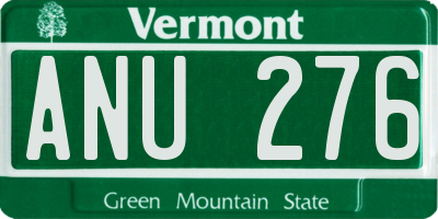 VT license plate ANU276