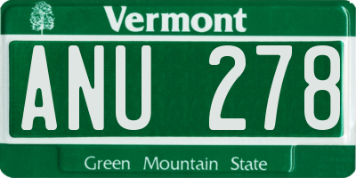 VT license plate ANU278