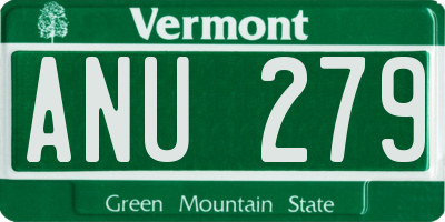 VT license plate ANU279