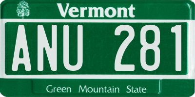 VT license plate ANU281