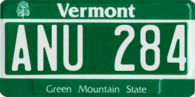 VT license plate ANU284