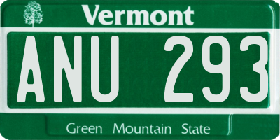 VT license plate ANU293