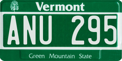 VT license plate ANU295