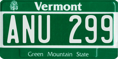 VT license plate ANU299