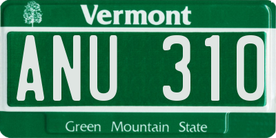 VT license plate ANU310