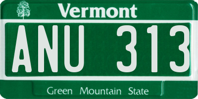 VT license plate ANU313