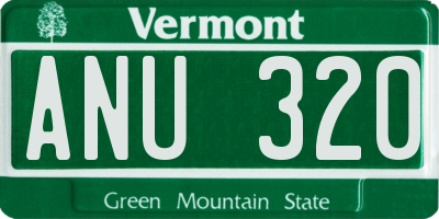 VT license plate ANU320