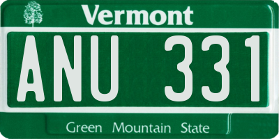 VT license plate ANU331