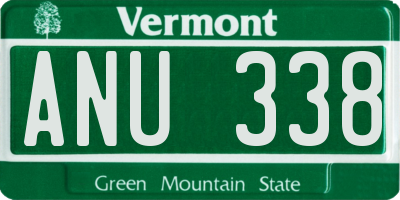 VT license plate ANU338