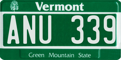 VT license plate ANU339