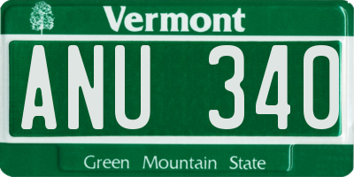 VT license plate ANU340