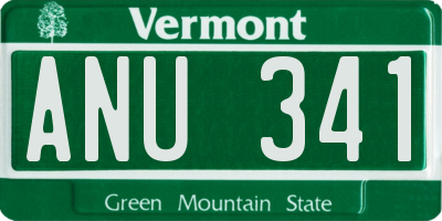 VT license plate ANU341
