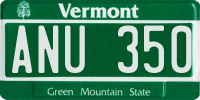 VT license plate ANU350