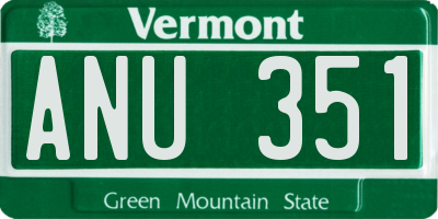 VT license plate ANU351
