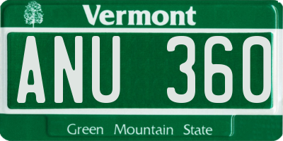VT license plate ANU360