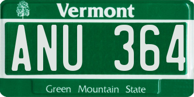 VT license plate ANU364