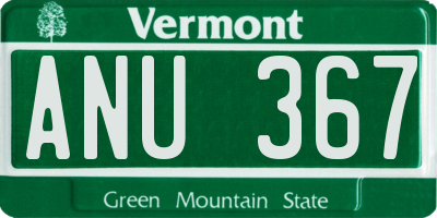 VT license plate ANU367