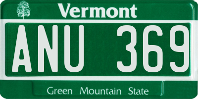 VT license plate ANU369