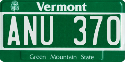 VT license plate ANU370