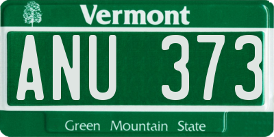 VT license plate ANU373