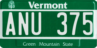VT license plate ANU375