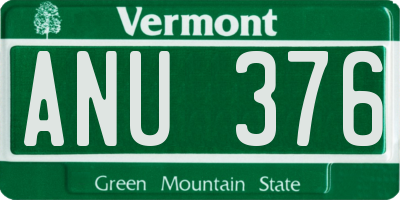 VT license plate ANU376