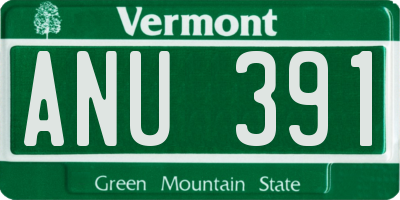 VT license plate ANU391