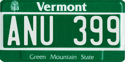 VT license plate ANU399